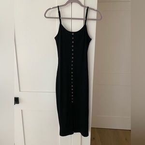 Black ribbed midi dress from Pink Lily